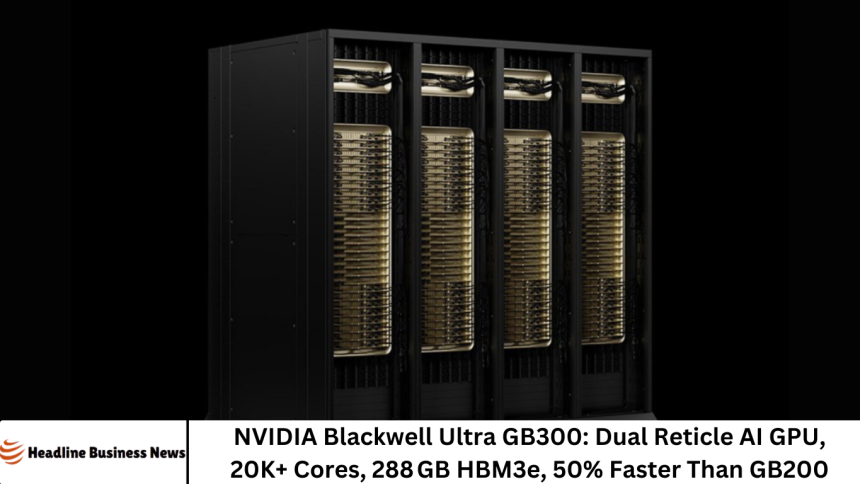 NVIDIA Blackwell Ultra GB300: Dual Reticle AI GPU, 20K+ Cores, 288 GB HBM3e, 50% Faster Than GB200