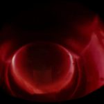 A fusion reactor during a plasma test